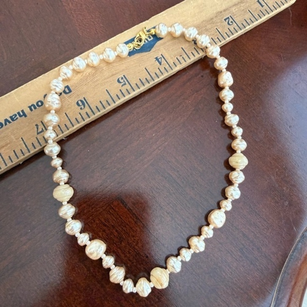 Vintage Cream Beaded Necklace